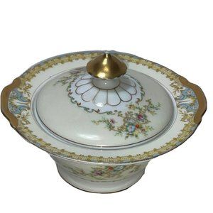 Express China Japan China Cream, Gold Trim, & Floral Spray - SUGAR BOWL W/ LID